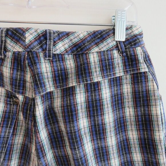 VINTAGE CALVIN KLEIN Y2K Tartan Plaid High Rise Straight Cotton Pants Jeans - Picture 13 of 15